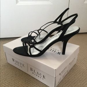 White House/Black Market strappy black heels